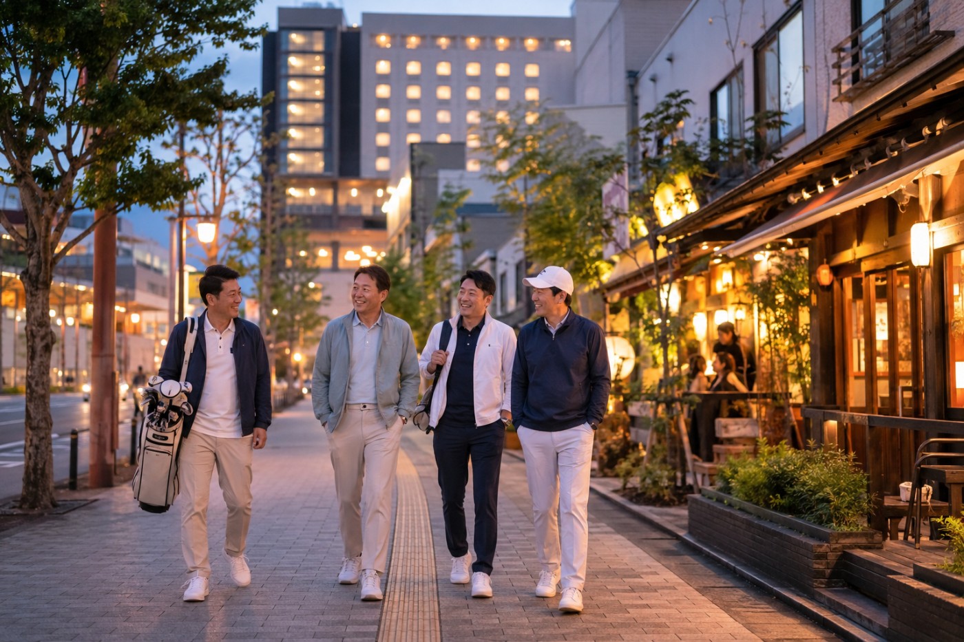라운딩 후 가까운 이자카야와 식당을 이용할 수 있는 도심 체류형 일정이다.
