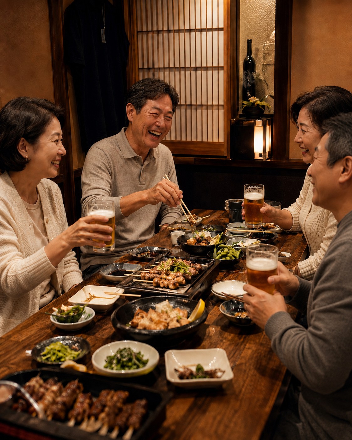 라운딩 후에는 숙소 근처 이자카야에서 가볍게 한 끼 즐기기 좋아요